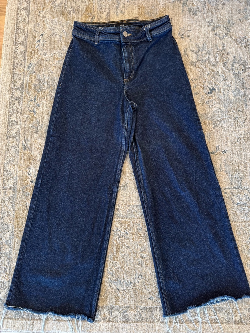 Catherin Frayed High Waist Wide Leg Culotte Mango Jeans